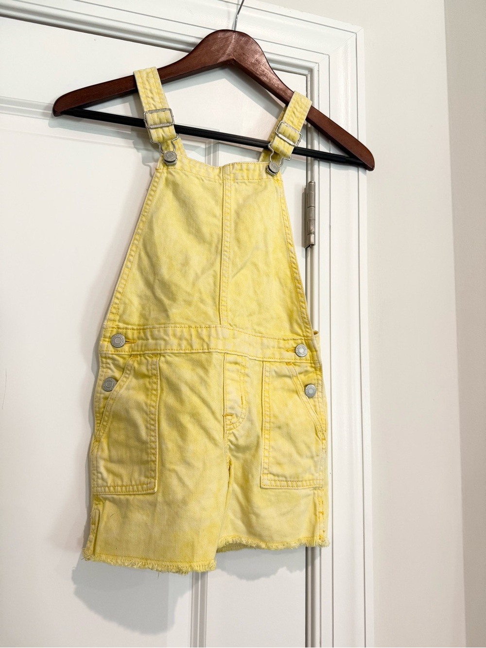 GAP Yellow Denim Shortalls with Adjustable Straps